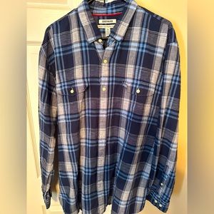 Mens plaid long sleeve dress shirt